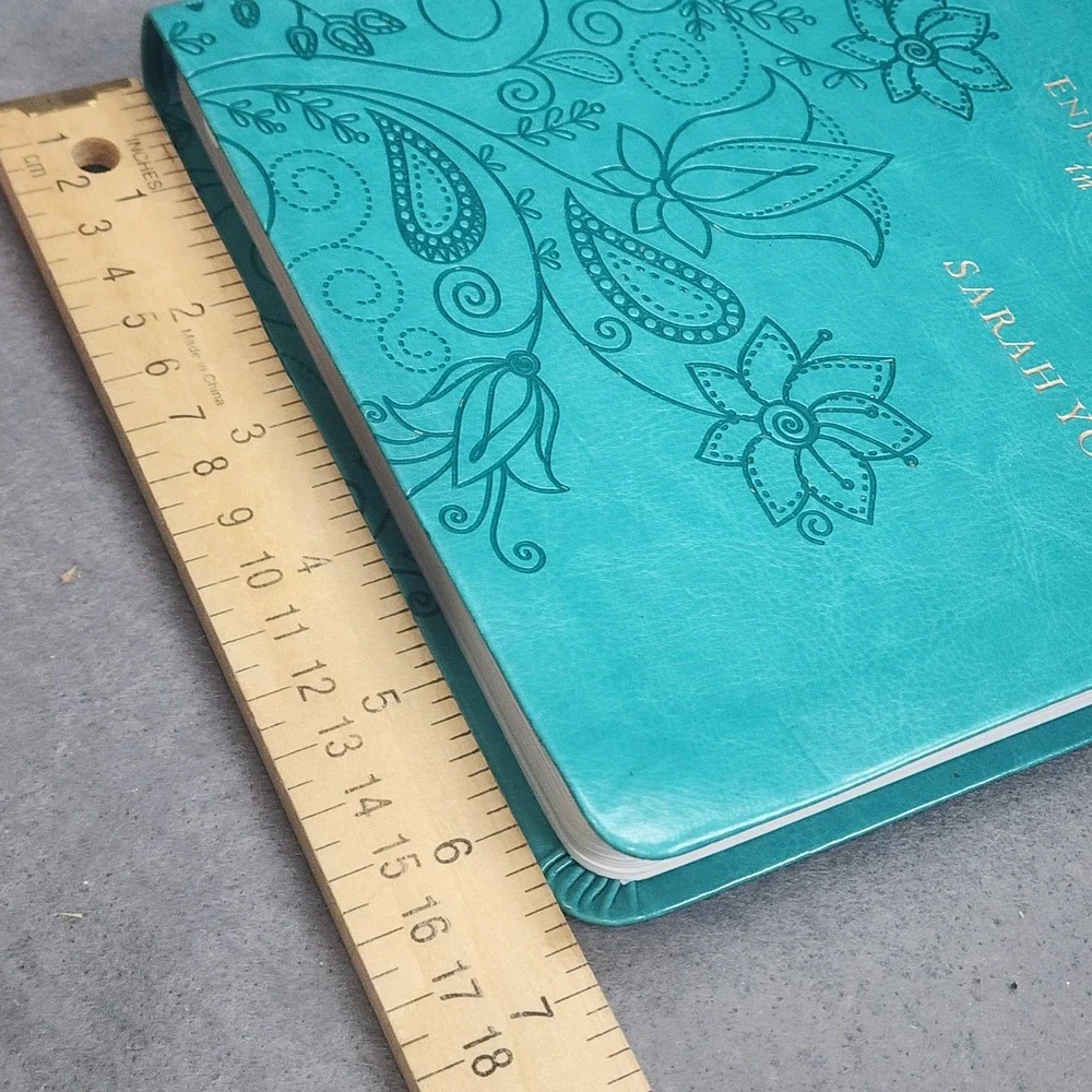 Sarah Young Jesus Calling Devotional Teal Faux Leather‎ Floral Embossed Unisex